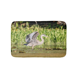 Great Blue Heron Bathroom Mat