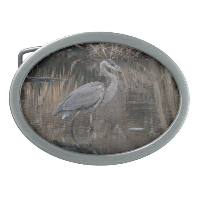 Great Blue Heron Belt Buckle (Front)