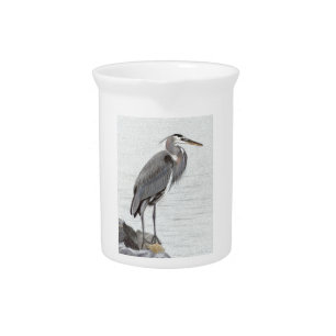 Great Blue Heron Beverage Pitcher