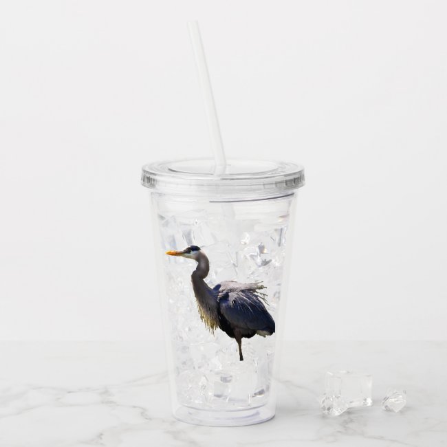Great Blue Heron Bird Acrylic Tumbler