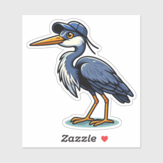 Great Blue Heron bird Custom-Cut Vinyl Sticker