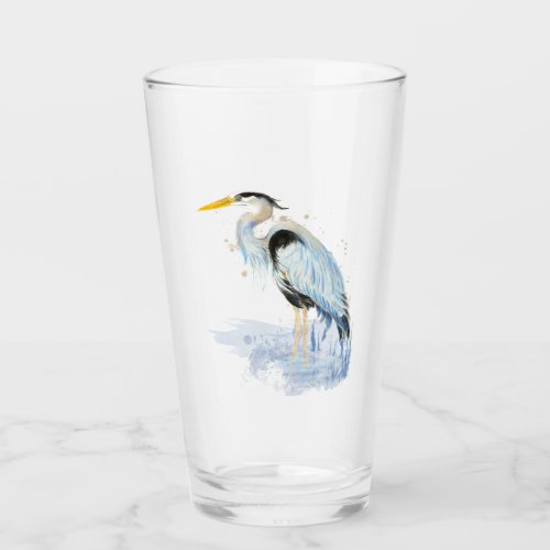 Great Blue Heron Bird Nature Art  Glass