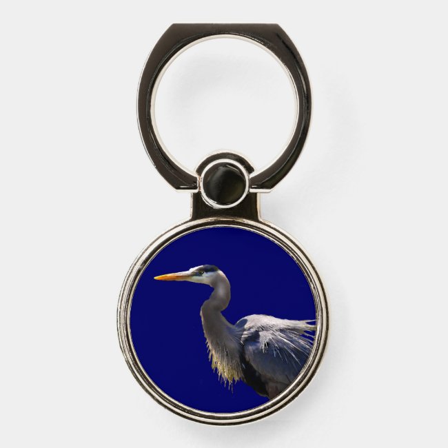 Great Blue Heron Bird Phone Ring Holder