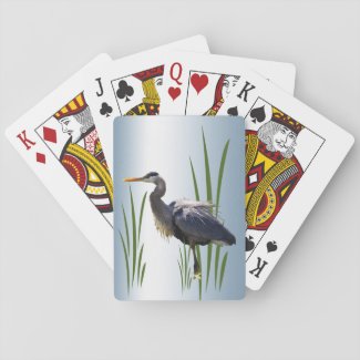 Great Blue Heron Bird Playing Cards