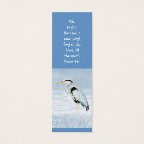 Great Blue Heron Bird Scripture Bible Bookmark