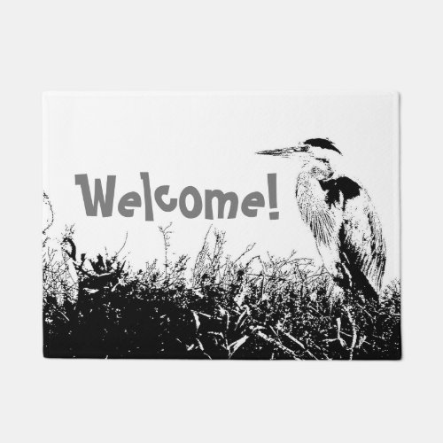 Great Blue Heron Bird Wildlife Animal Doormat