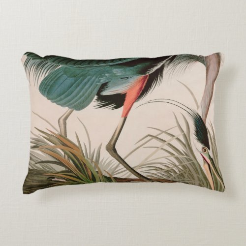 Great Blue Heron Birds of America Audubon Print Accent Pillow