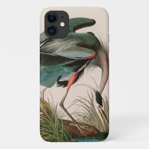Great Blue Heron Birds of America Audubon Print iPhone 11 Case