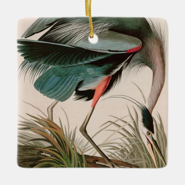 Great Blue Heron Birds of America Audubon Print Ceramic Ornament (Front)