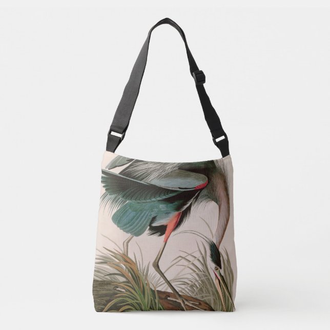 Great Blue Heron Birds of America Audubon Print Crossbody Bag (Front)