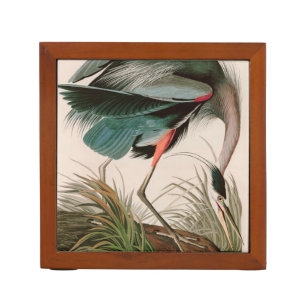Great Blue Heron Birds of America Audubon Print Desk Organizer