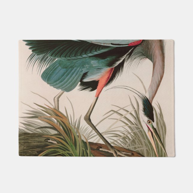 Great Blue Heron Birds of America Audubon Print Doormat (Front)