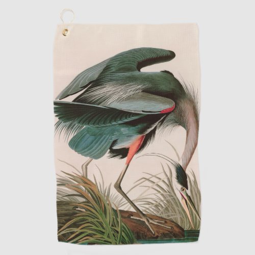 Great Blue Heron Birds of America Audubon Print Golf Towel