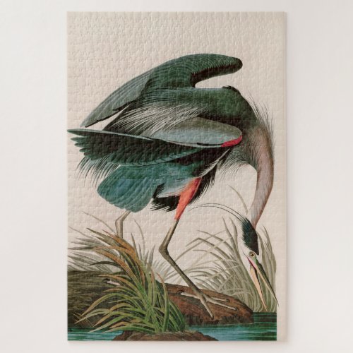 Great Blue Heron Birds of America Audubon Print Jigsaw Puzzle
