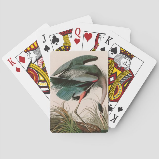 Great Blue Heron Birds of America Audubon Print Poker Cards (Back)