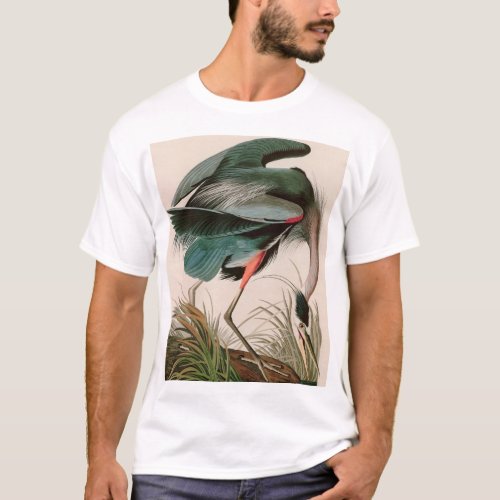 Great Blue Heron Birds of America Audubon Print T_Shirt