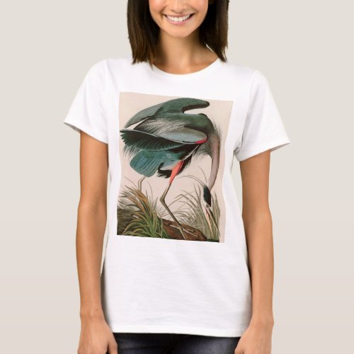 Great Blue Heron Birds of America Audubon Print T_ T_Shirt