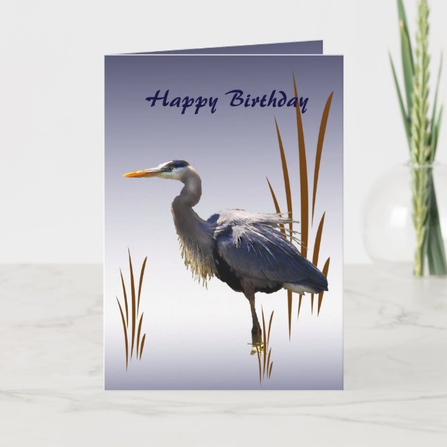 Great Blue Heron Birthday Card (Front)