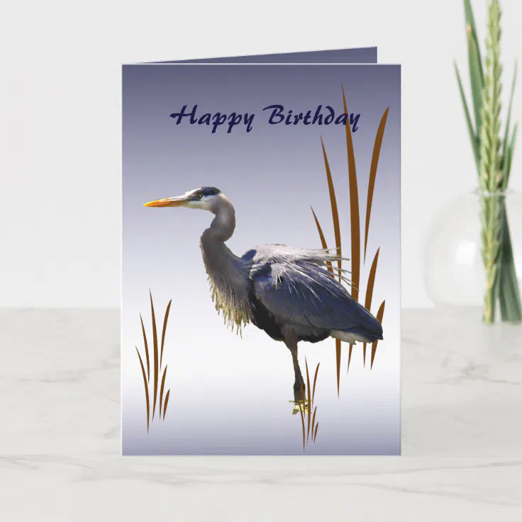 Great Blue Heron Birthday Card Zazzle