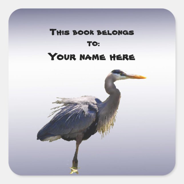Great Blue Heron Bookplate (Front)