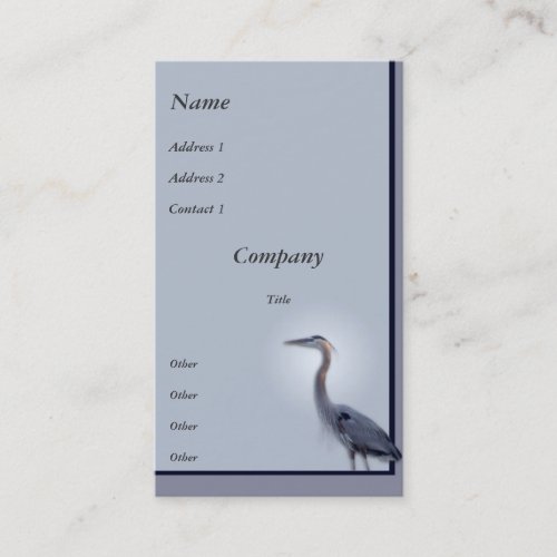 Great Blue Heron Business Card Template