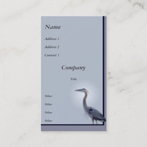 Customizable Great Blue Heron Business Card Template