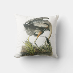 Great Blue Heron by Audubon Throw Pillow
