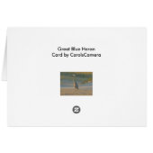 Great Blue Heron Card (Back Horizontal)