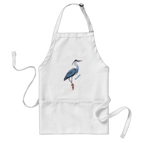 Great blue heron cartoon illustration adult apron