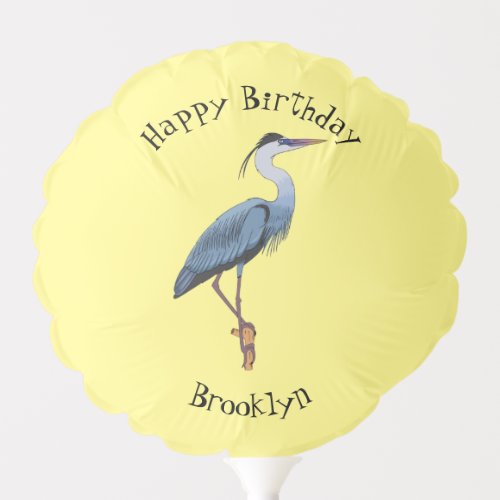 Great blue heron cartoon illustration balloon