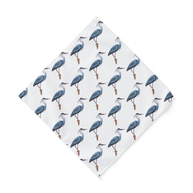 Great blue heron cartoon illustration  bandana (Front)