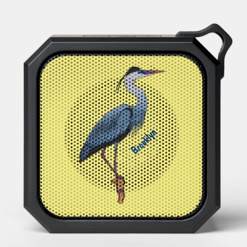 Great blue heron cartoon illustration bluetooth speaker