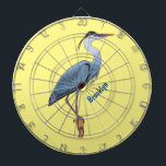Great blue heron cartoon illustration dart board<br><div class="desc">Great blue heron cartoon illustration.</div>