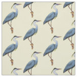 Great blue heron cartoon illustration fabric