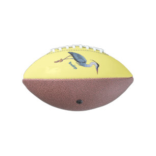 Great blue heron cartoon illustration football