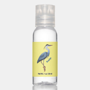 Great blue heron cartoon illustration hand sanitizer