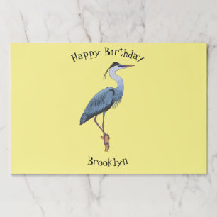 Great blue heron cartoon illustration paper pad