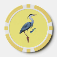 Great blue heron cartoon illustration 