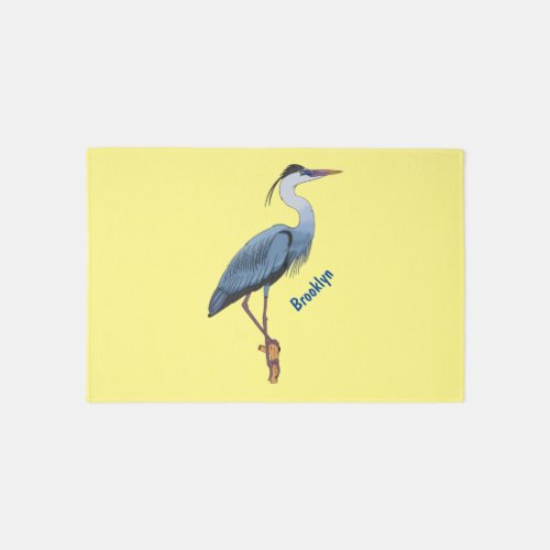 Great blue heron cartoon illustration rug