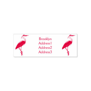 Great blue heron cartoon illustration self-inking stamp