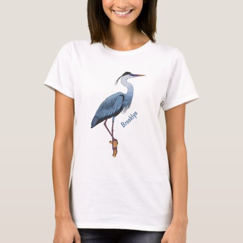 Great blue heron cartoon illustration T_Shirt