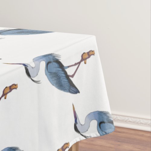 Great blue heron cartoon illustration tablecloth