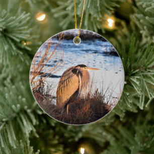 Great Blue Heron Ceramic Ornament