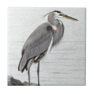 Great Blue Heron Ceramic Tile