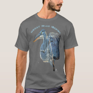 Great Blue Heron Chalk Drawing T-Shirt