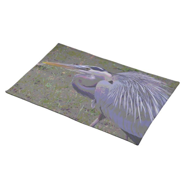 Great Blue Heron Challenge Cloth Placemat (On Table)