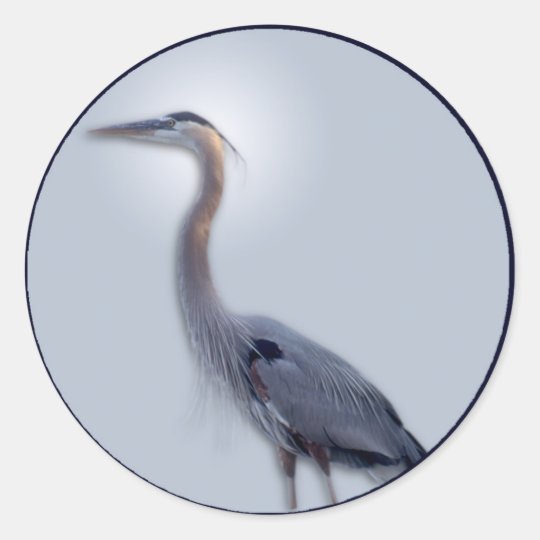 Great Blue Heron Classic Round Sticker