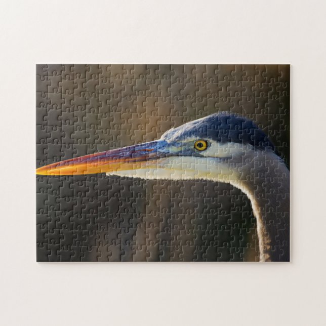 Great Blue Heron, close up portrait Jigsaw Puzzle (Horizontal)
