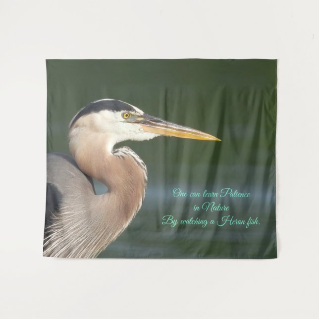 Great Blue Heron Close Up Tapestry (Front (Horizontal))