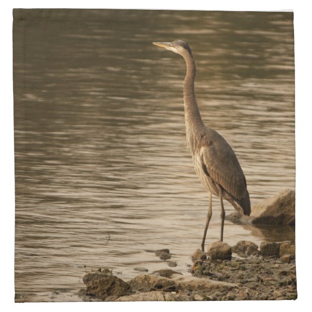 Great Blue Heron Cloth Napkin (Front)